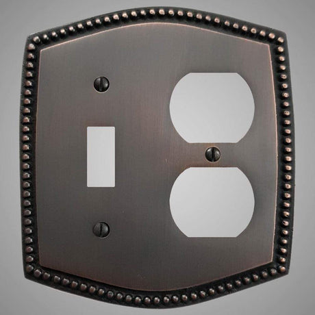 1 Toggle, 1  Duplex Wall Switch Plate - Beaded Design