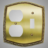 1 Toggle, 1  Duplex Wall Switch Plate - Beaded Design