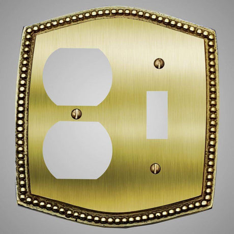 1 Toggle, 1  Duplex Wall Switch Plate - Beaded Design
