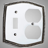 1 Toggle, 1  Duplex Wall Switch Plate - Beaded Design