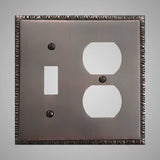 1 Toggle, 1  Duplex Wall Switch Plate - Egg & Dart Design