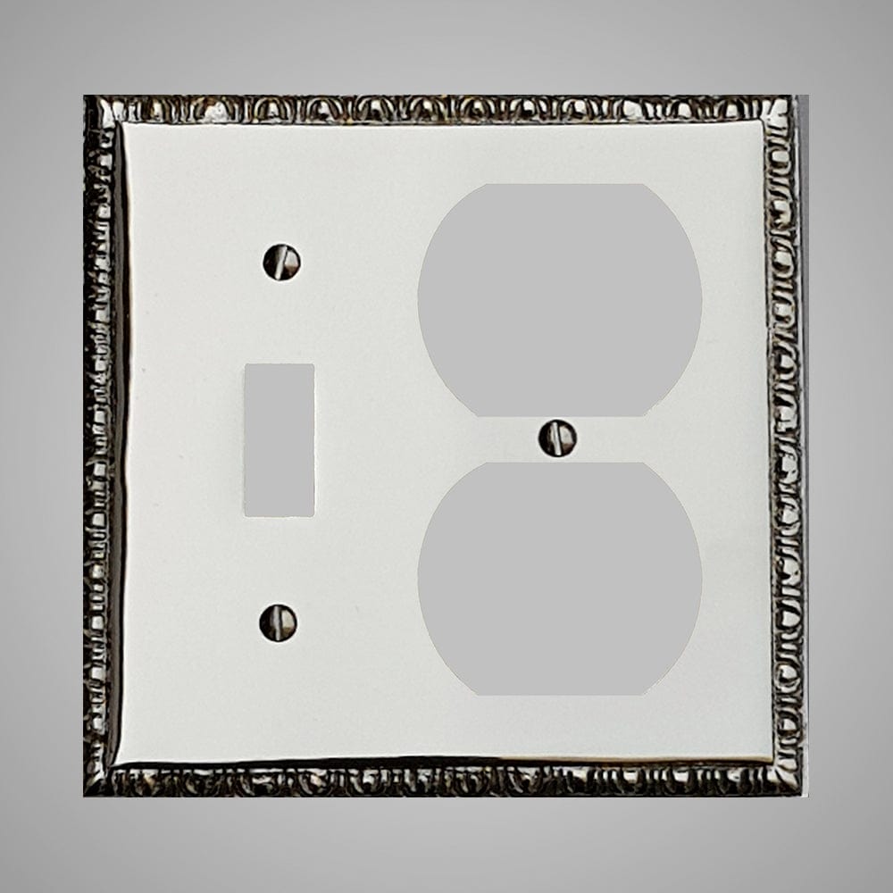 1 Toggle, 1  Duplex Wall Switch Plate - Egg & Dart Design