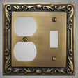 1 Toggle, 1  Duplex Wall Switch Plate - Floral Design