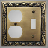 1 Toggle, 1  Duplex Wall Switch Plate - Floral Design