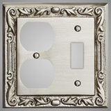 1 Toggle, 1  Duplex Wall Switch Plate - Floral Design