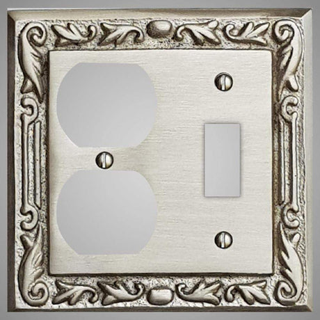 1 Toggle, 1  Duplex Wall Switch Plate - Floral Design