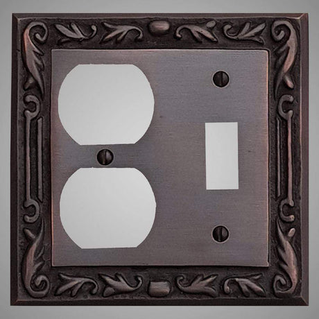 1 Toggle, 1  Duplex Wall Switch Plate - Floral Design