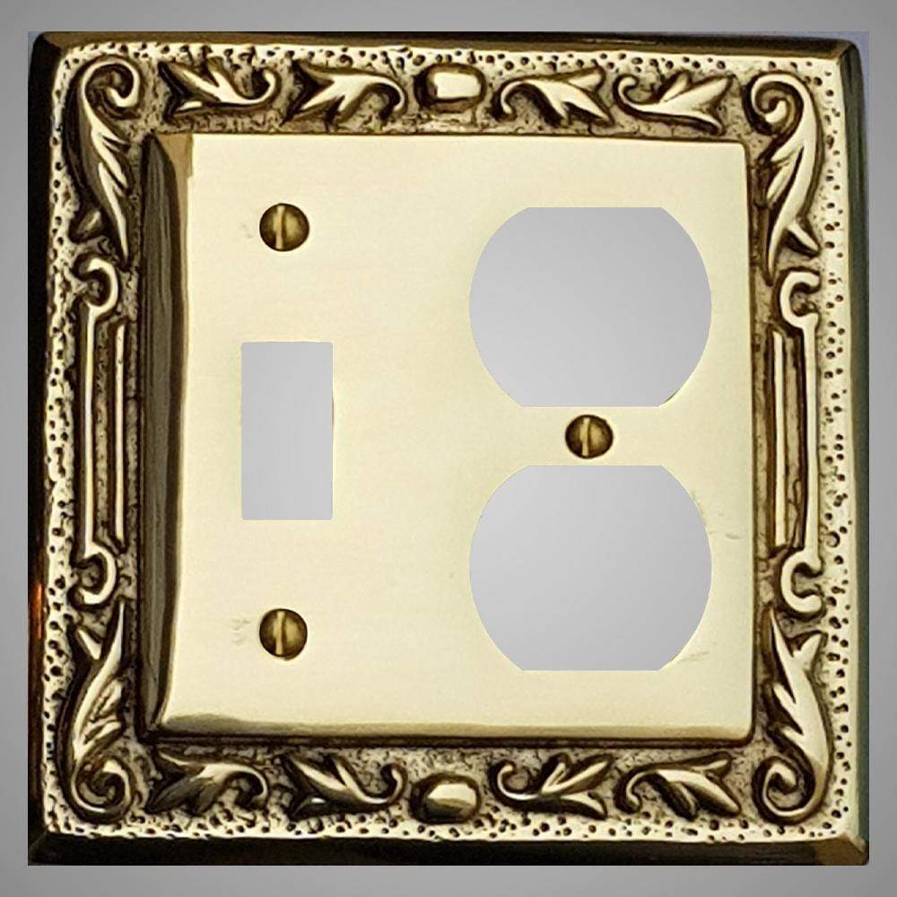 1 Toggle, 1  Duplex Wall Switch Plate - Floral Design