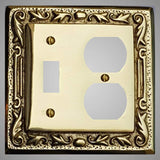 1 Toggle, 1  Duplex Wall Switch Plate - Floral Design