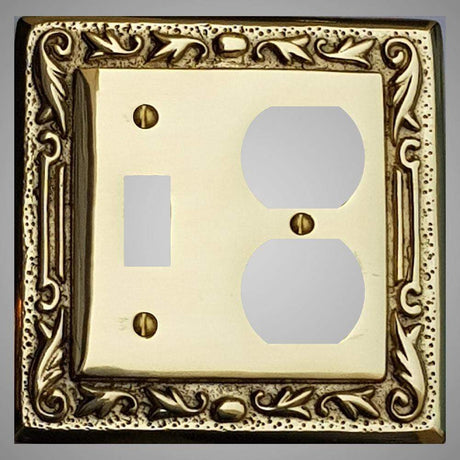 1 Toggle, 1  Duplex Wall Switch Plate - Floral Design