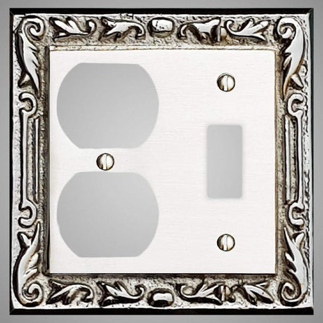 1 Toggle, 1  Duplex Wall Switch Plate - Floral Design