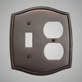 1 Toggle, 1  Duplex Wall Switch Plate - Georgian Design