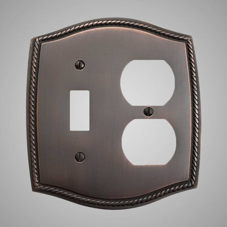 1 Toggle, 1  Duplex Wall Switch Plate - Georgian Design