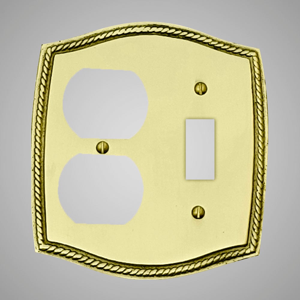 1 Toggle, 1  Duplex Wall Switch Plate - Georgian Design