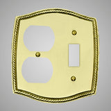 1 Toggle, 1  Duplex Wall Switch Plate - Georgian Design