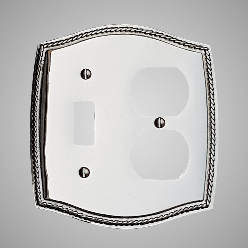 1 Toggle, 1  Duplex Wall Switch Plate - Georgian Design