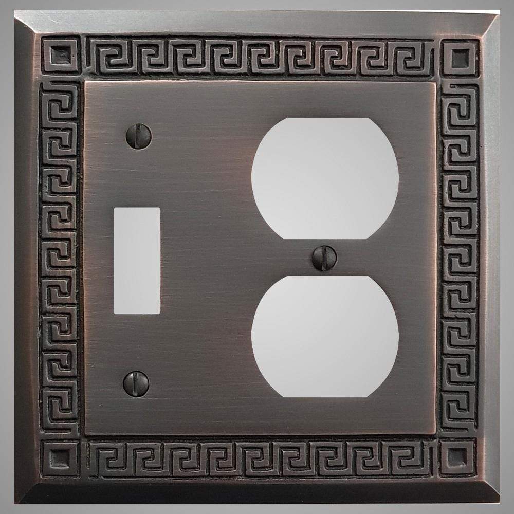 1 Toggle, 1  Duplex Wall Switch Plate - Greek Design