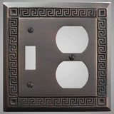 1 Toggle, 1  Duplex Wall Switch Plate - Greek Design