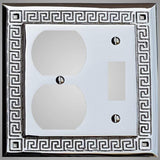 1 Toggle, 1  Duplex Wall Switch Plate - Greek Design
