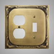 1 Toggle, 1  Duplex Wall Switch Plate - Victorian Design