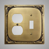 1 Toggle, 1  Duplex Wall Switch Plate - Victorian Design