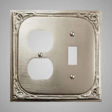1 Toggle, 1  Duplex Wall Switch Plate - Victorian Design