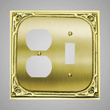 1 Toggle, 1  Duplex Wall Switch Plate - Victorian Design
