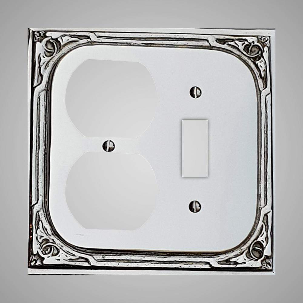 1 Toggle, 1  Duplex Wall Switch Plate - Victorian Design