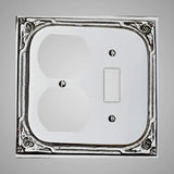 1 Toggle, 1  Duplex Wall Switch Plate - Victorian Design
