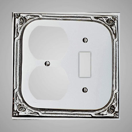 1 Toggle, 1  Duplex Wall Switch Plate - Victorian Design