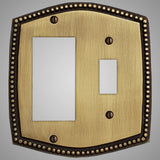 1 Toggle, 1 Rocker Wall Switch Plate - Beaded Design
