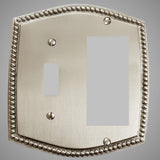 1 Toggle, 1 Rocker Wall Switch Plate - Beaded Design