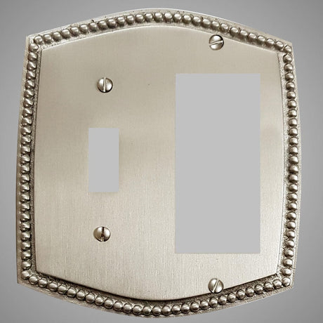 1 Toggle, 1 Rocker Wall Switch Plate - Beaded Design