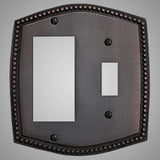 1 Toggle, 1 Rocker Wall Switch Plate - Beaded Design