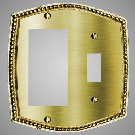 1 Toggle, 1 Rocker Wall Switch Plate - Beaded Design