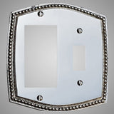 1 Toggle, 1 Rocker Wall Switch Plate - Beaded Design
