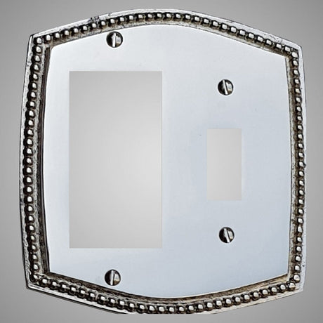 1 Toggle, 1 Rocker Wall Switch Plate - Beaded Design