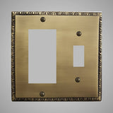 1 Toggle, 1 Rocker Wall Switch Plate - Egg & Dart Design