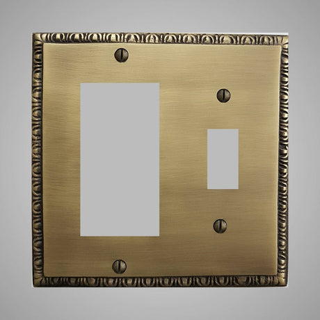 1 Toggle, 1 Rocker Wall Switch Plate - Egg & Dart Design