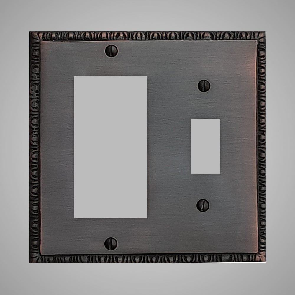1 Toggle, 1 Rocker Wall Switch Plate - Egg & Dart Design