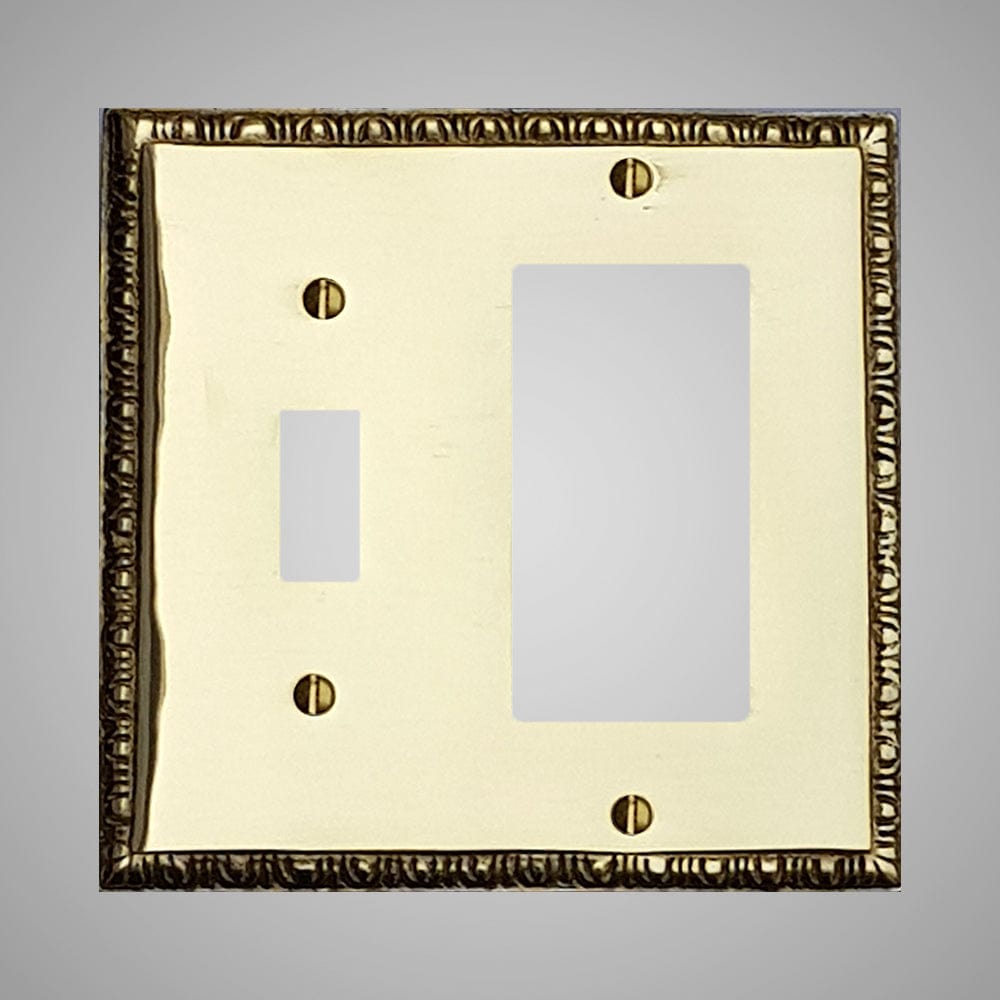 1 Toggle, 1 Rocker Wall Switch Plate - Egg & Dart Design