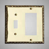 1 Toggle, 1 Rocker Wall Switch Plate - Egg & Dart Design