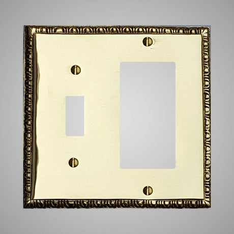 1 Toggle, 1 Rocker Wall Switch Plate - Egg & Dart Design