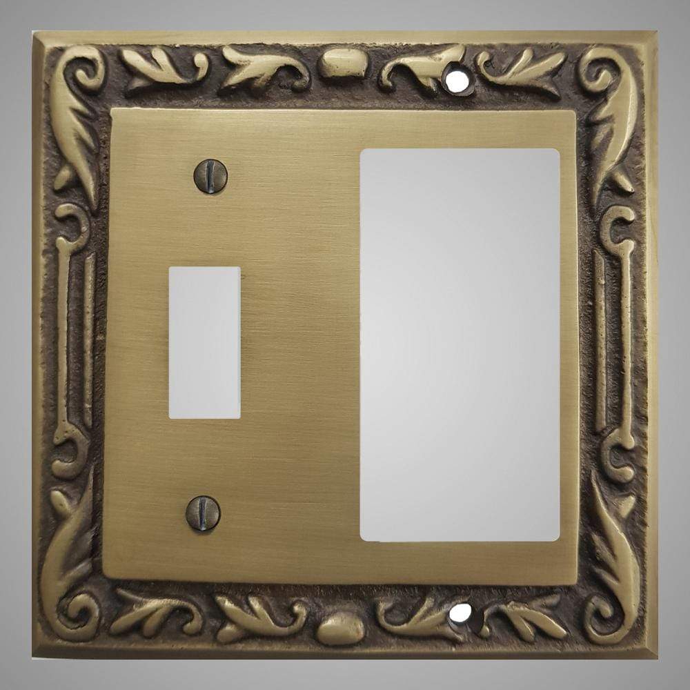 1 Toggle, 1 Rocker Wall Switch Plate - Floral Design