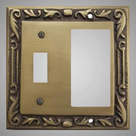 1 Toggle, 1 Rocker Wall Switch Plate - Floral Design