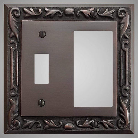 1 Toggle, 1 Rocker Wall Switch Plate - Floral Design