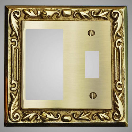 1 Toggle, 1 Rocker Wall Switch Plate - Floral Design