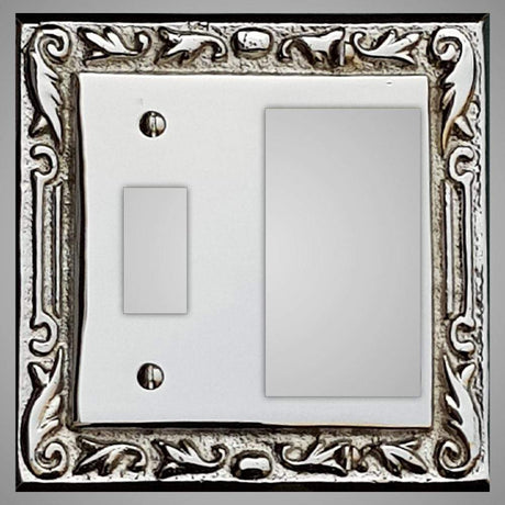 1 Toggle, 1 Rocker Wall Switch Plate - Floral Design