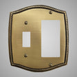 1 Toggle, 1 Rocker Wall Switch Plate - Georgian Design