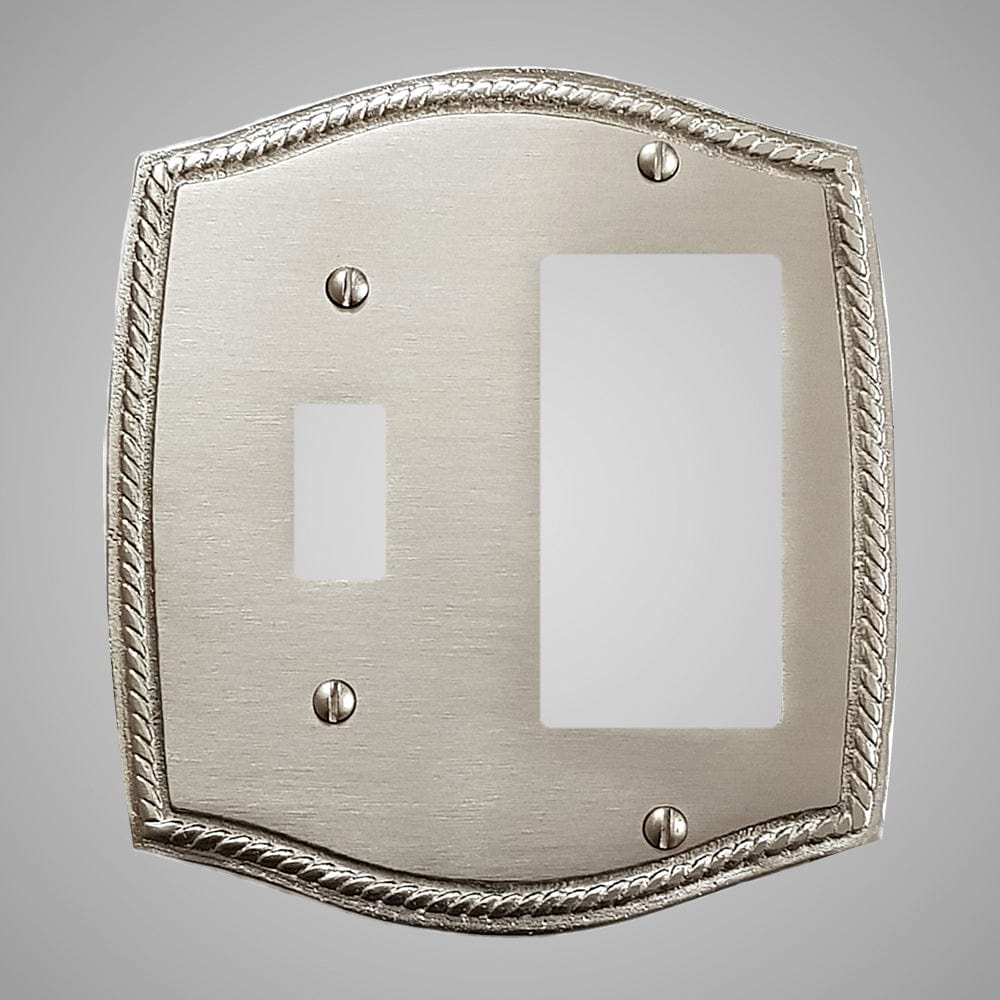 1 Toggle, 1 Rocker Wall Switch Plate - Georgian Design